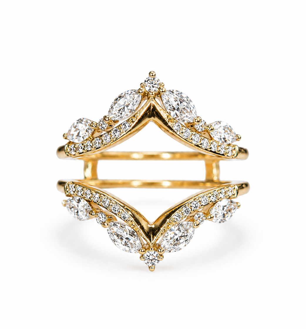 Magnolia 1.00 Ct Marquise & Round Diamond Ring Guard